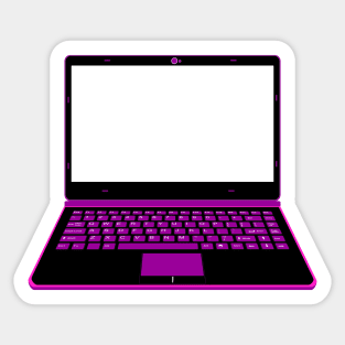 realistic laptop vector illustration in black and purple color Sticker